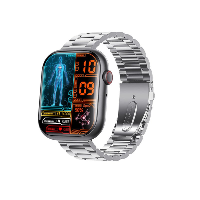Men's Smartwatch Silver Steel Strip 280*340px - One Click Call Connection Health Smartwatch for Outdoor Sports Home Daily Use - Image 1