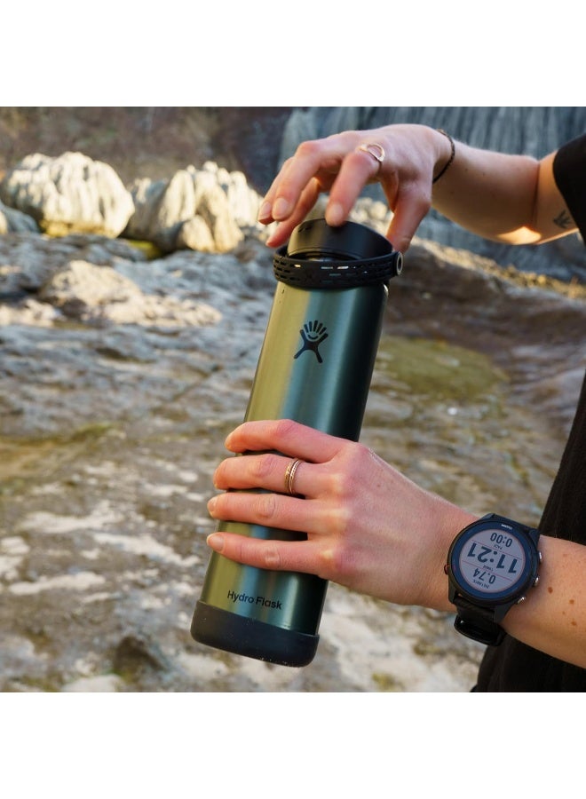 Hydro Flask زجاجة ماء هايدرو فلاسک 32 أونصة خفيفة الوزن من سلسلة تريل مع غطاء مرن واسع - سيربنتين - Image 3