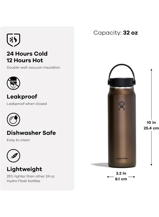 Hydro Flask زجاجة ماء هايدرو فلاسک 32 أونصة خفيفة الوزن من سلسلة تريل مع غطاء مرن واسع - سيربنتين - Image 5