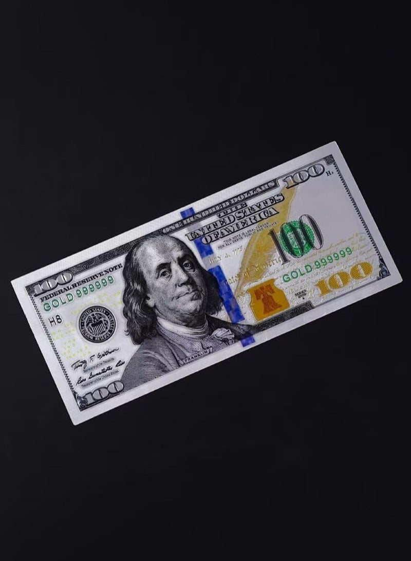 MissTiara 50 Pcs Silver 100 Dollar Bills 100 Gold Foil Banknotes for Party Money Albums Home Decoration - Image 5