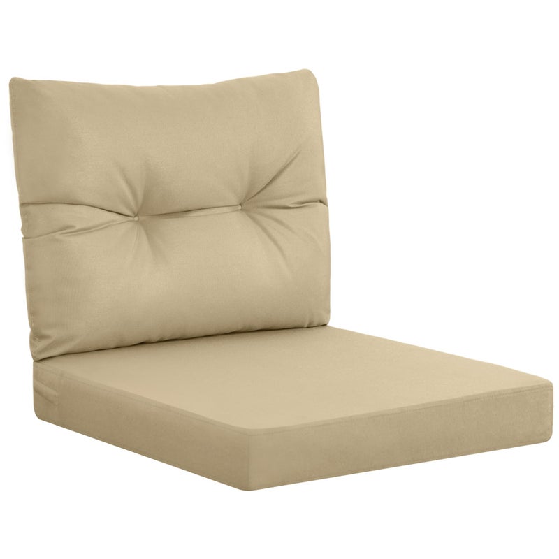 YEFU Olefin Outdoor Chair Cushions: Fade Resistant Outdoor Seat Cushion 24 x 24 - All Weather Patio Furniture Cushion with Ties - Deep Seat Patio Cushions for Chair Sofa Couch(Beige) - Image 1
