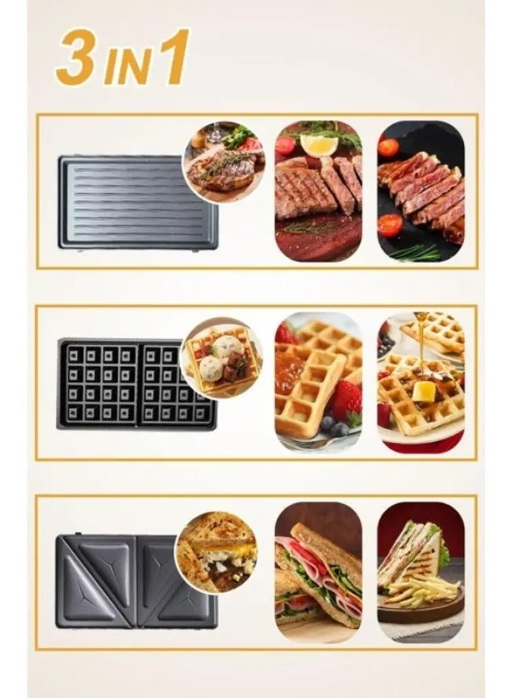 سوكاني ماكينة صنع الوافل 3 في 1 SOKANY SK-08078 لصنع الوافل البلجيكي، وصانعة الساندويتشات بقوة 1200 وات - Image 4