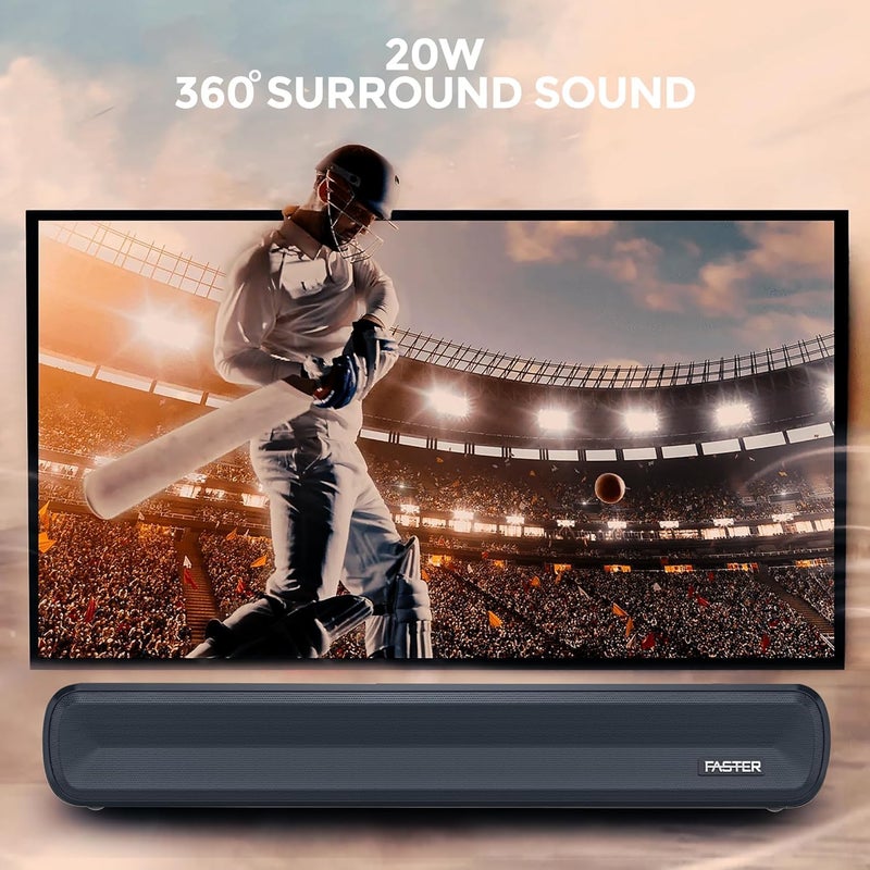 Z10 Pro 20W Wireless Bluetooth Sound Bar - Portable Mini Speaker for Enhanced Surround Sound, Gaming, Music, TV, PC, Tablets, and Laptop - Loud Stereo Audio for Home Theater (1 Piece) - Image 4