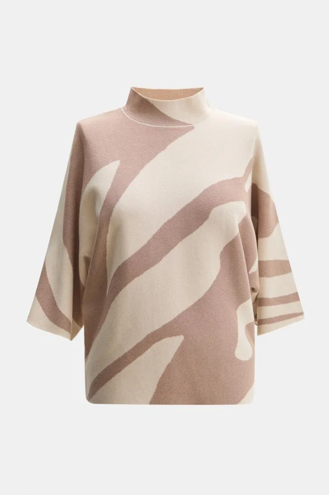 Tenda Knitted Blouse with Wavy Patterns Multicolor