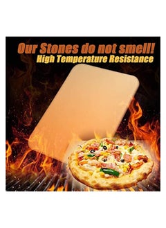 erorex Pizza Stone Set for Oven and Grill, Large 15 X 12 Inches Square Ceramic Pizza Grilling Stone Oven Baking Stone with Serving Rack  - Image 2