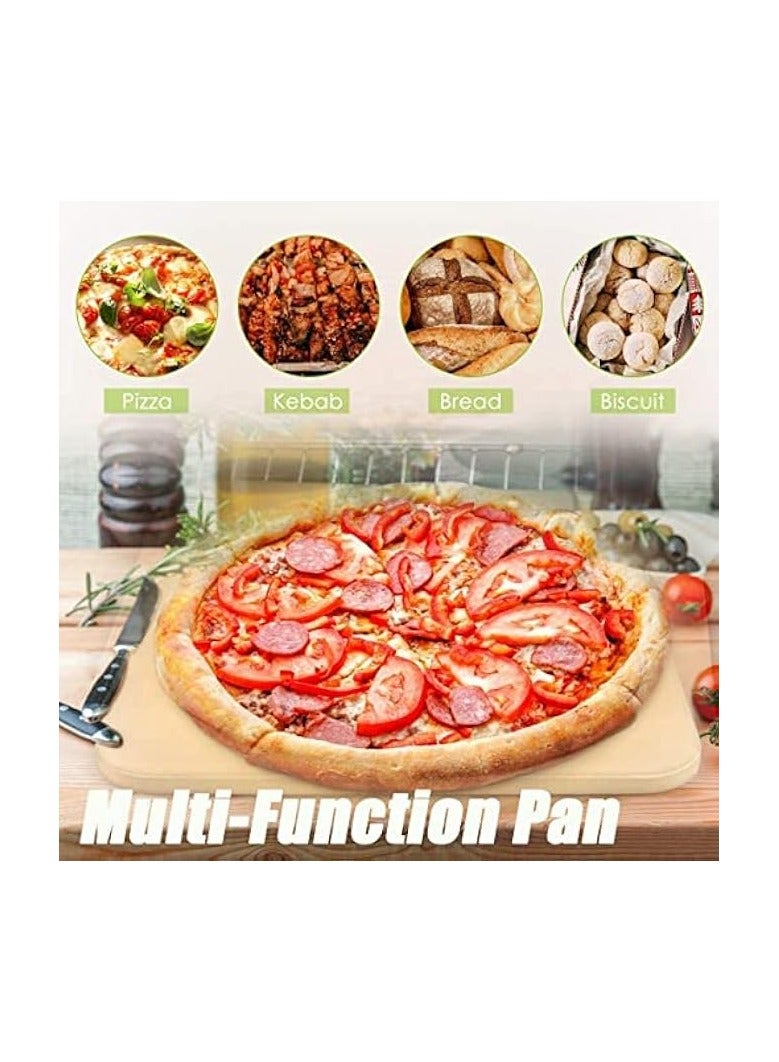 erorex Pizza Stone Set for Oven and Grill, Large 15 X 12 Inches Square Ceramic Pizza Grilling Stone Oven Baking Stone with Serving Rack  - Image 4