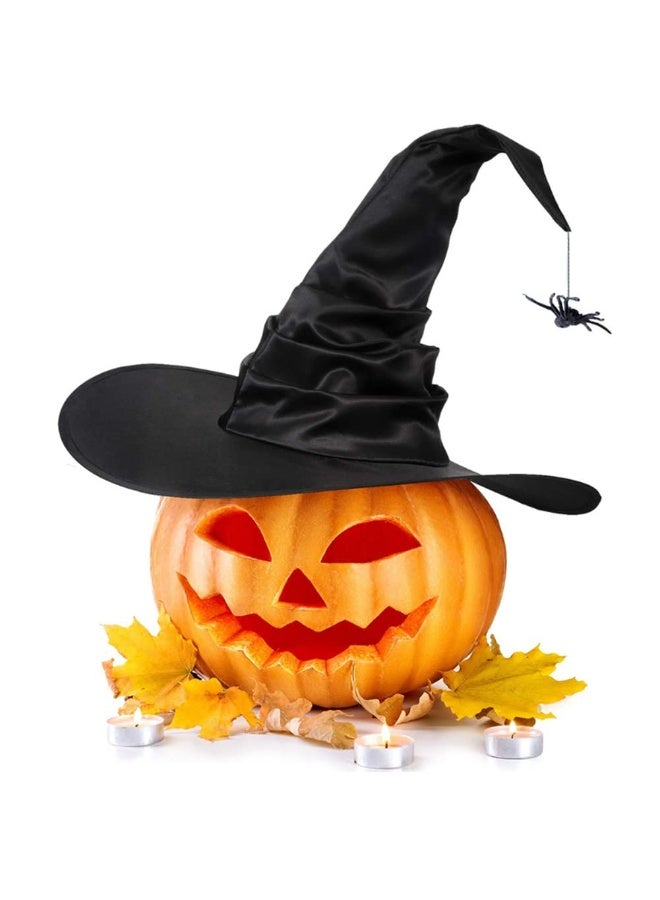 Pleated Witch Hat Costume Accessories Party Role Play Props Halloween (Black Spider Style) - Image 4