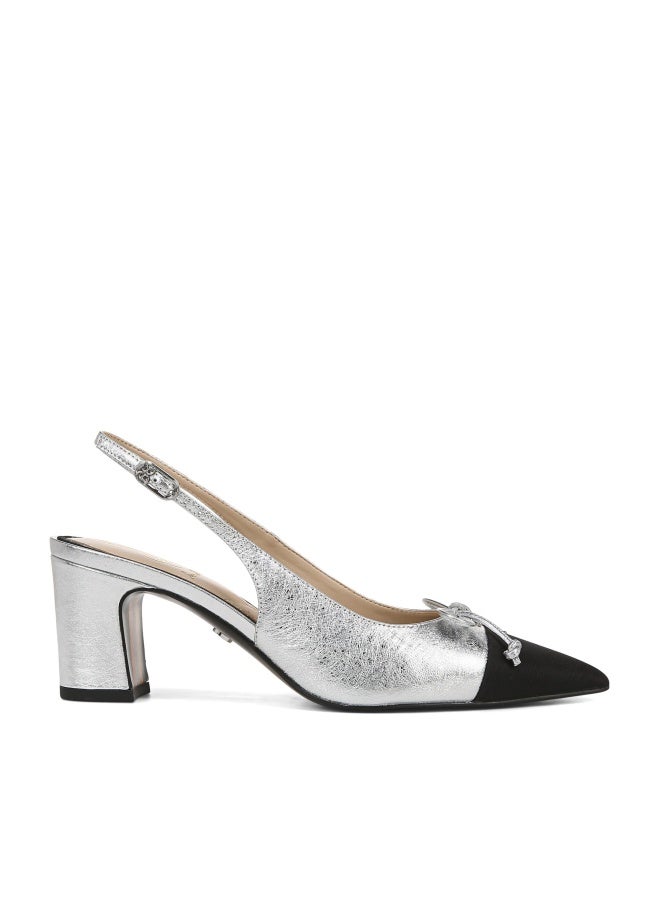Sam Edelman Women's Willette Pump Soft Silver/Black 8 Medium - Image 1