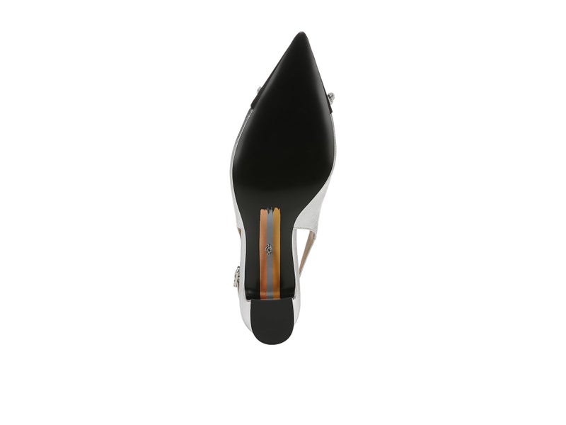 Sam Edelman Women's Willette Pump Soft Silver/Black 8 Medium - Image 3