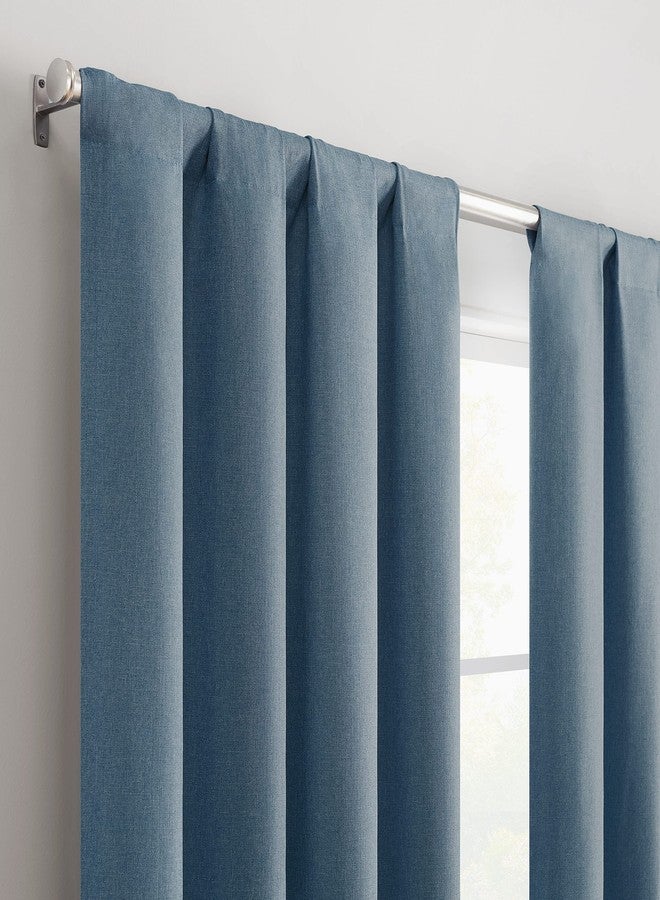 Eclipse Cannes Magnitech 100% Blackout Curtain, Rod Pocket Window Curtain Panel, Seamless Magnetic Closure for Bedroom, Living Room or Nursery, 63 in long x 40 in wide, (1 Panel), Denim Blue - Image 4