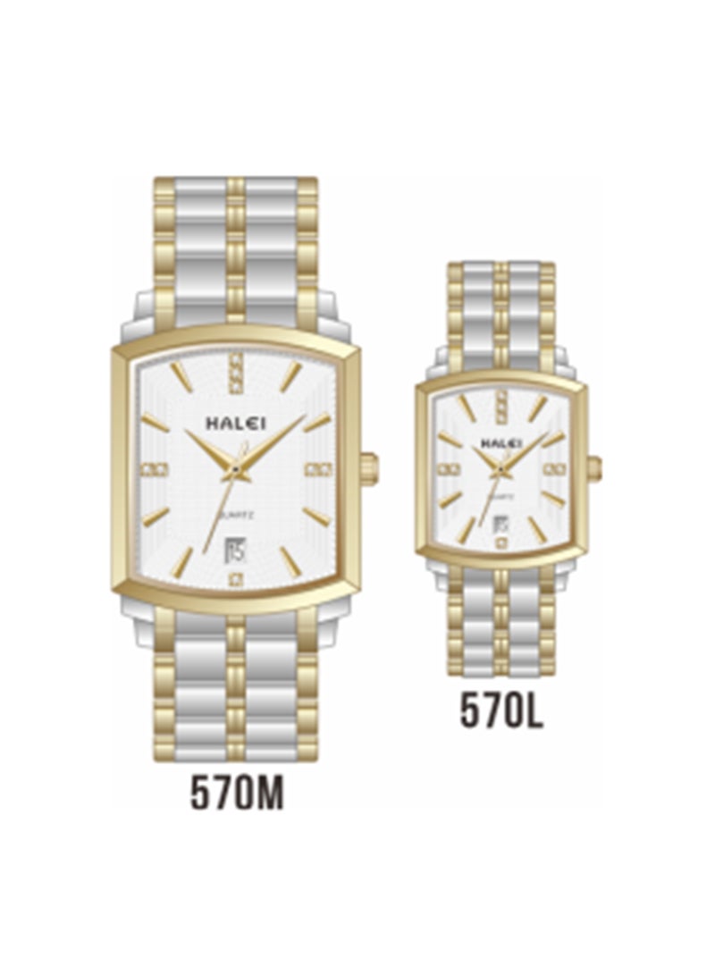 هالي ساعة هالي هارلي موديل 570ML للزوجين - كوارتز بسيط وأنيق - تصميم unisex للرجال والنساء - هدية مثالية للأزواج - Image 1