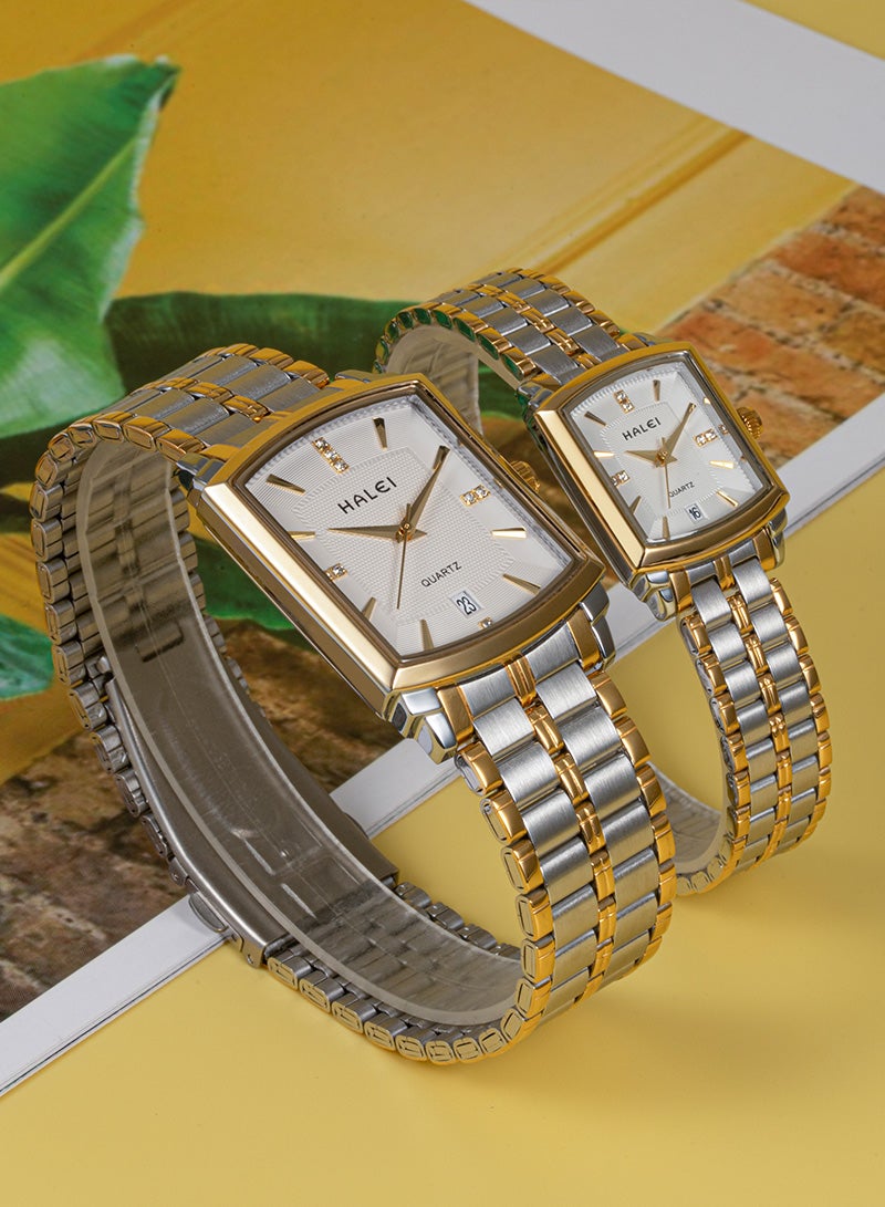 هالي ساعة هالي هارلي موديل 570ML للزوجين - كوارتز بسيط وأنيق - تصميم unisex للرجال والنساء - هدية مثالية للأزواج - Image 4