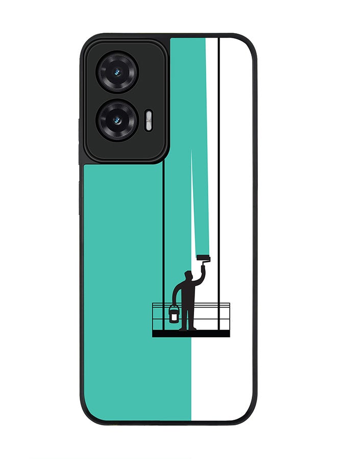 Stylizedd For Motorola Moto G35 Case,Slim fit Camera Protection, Shockproof Thin Phone cover  - Paint Hanger (Green)