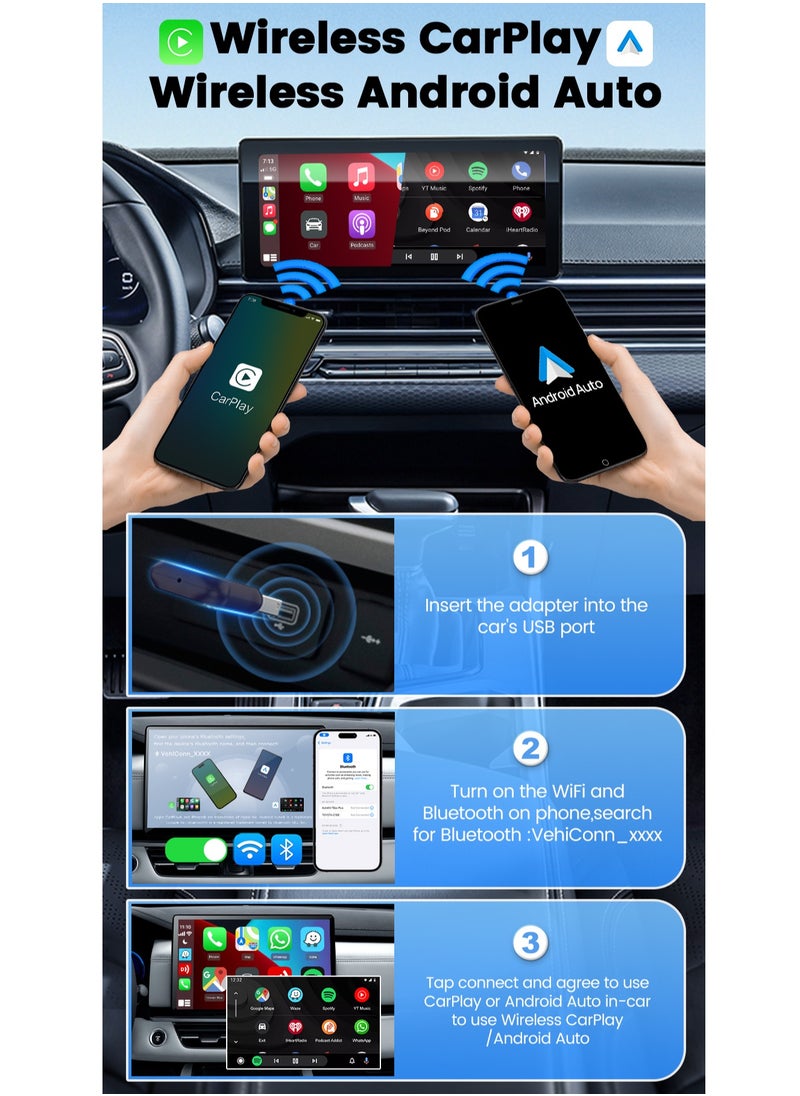 Carlinkit - CarlinKit Mini Ultra Wireless USB Dongle Wireless Android Auto & Wireless CarPlay For 98% Cars 2-In-1 Smart Car Adapter - Image 1