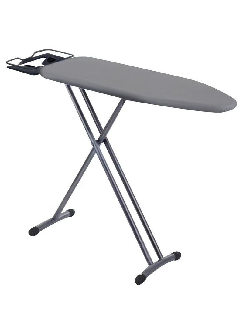 Foldable Ironing Board with Adjustable Height & Iron Rest – Heavy Duty Steel Frame – Grey Cover - Image 2