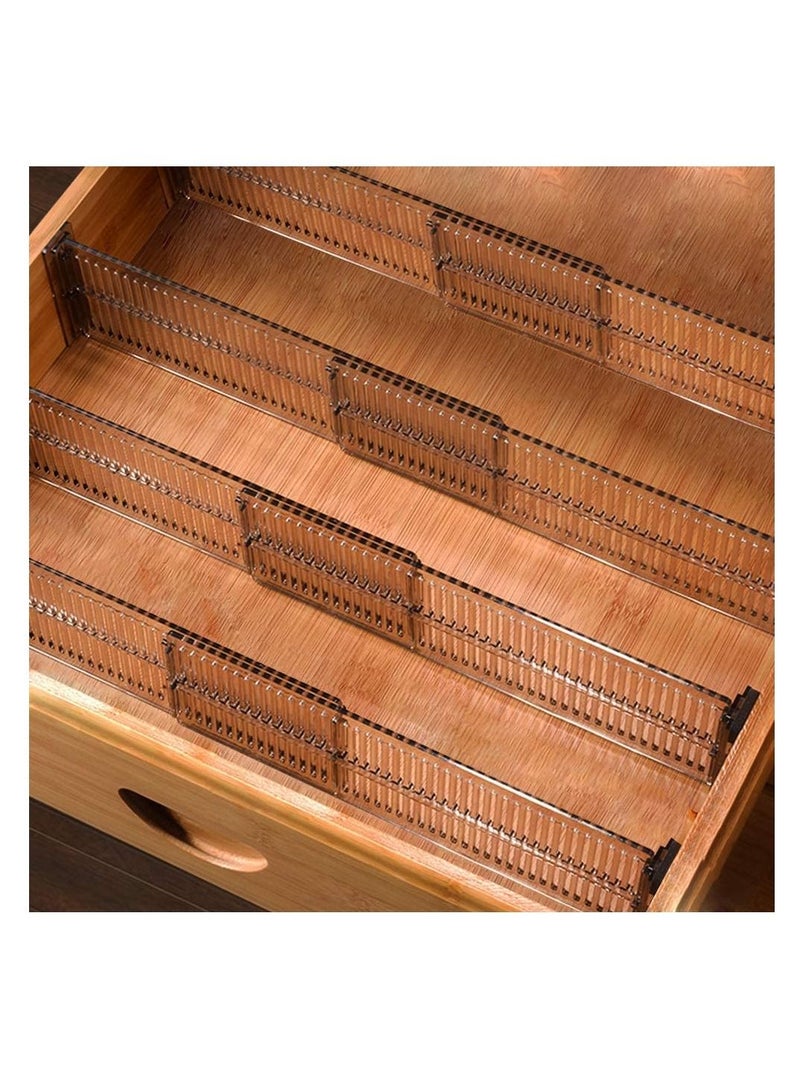 Excefore Drawer Dividers 2 Pack, Dresser Drawer Organizers Separators Expandable 51-27.5cm for Divide Kitchen Utensils Clothes, Multi Kitchen Drawer Organizers for Bathroom Bedroom Office Dresser - Image 1
