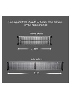 Excefore Drawer Dividers 2 Pack, Dresser Drawer Organizers Separators Expandable 51-27.5cm for Divide Kitchen Utensils Clothes, Multi Kitchen Drawer Organizers for Bathroom Bedroom Office Dresser  - Image 2