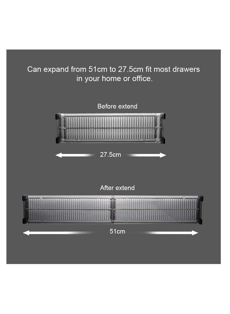 Excefore Drawer Dividers 2 Pack, Dresser Drawer Organizers Separators Expandable 51-27.5cm for Divide Kitchen Utensils Clothes, Multi Kitchen Drawer Organizers for Bathroom Bedroom Office Dresser - Image 2