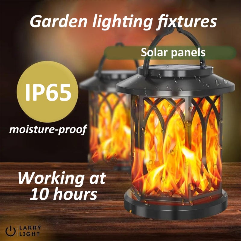 Solar-Powered Outdoor Lantern: 2PCS Black Matte Finish, IP65 Waterproof, Automatic Light Sensor - 20LED Energy-Efficient Garden Light for Outdoor Decor Night Illumination - Image 4