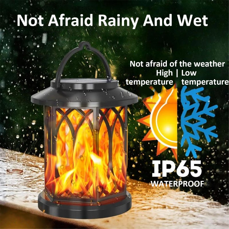 Solar-Powered Outdoor Lantern: 2PCS Black Matte Finish, IP65 Waterproof, Automatic Light Sensor - 20LED Energy-Efficient Garden Light for Outdoor Decor Night Illumination - Image 2