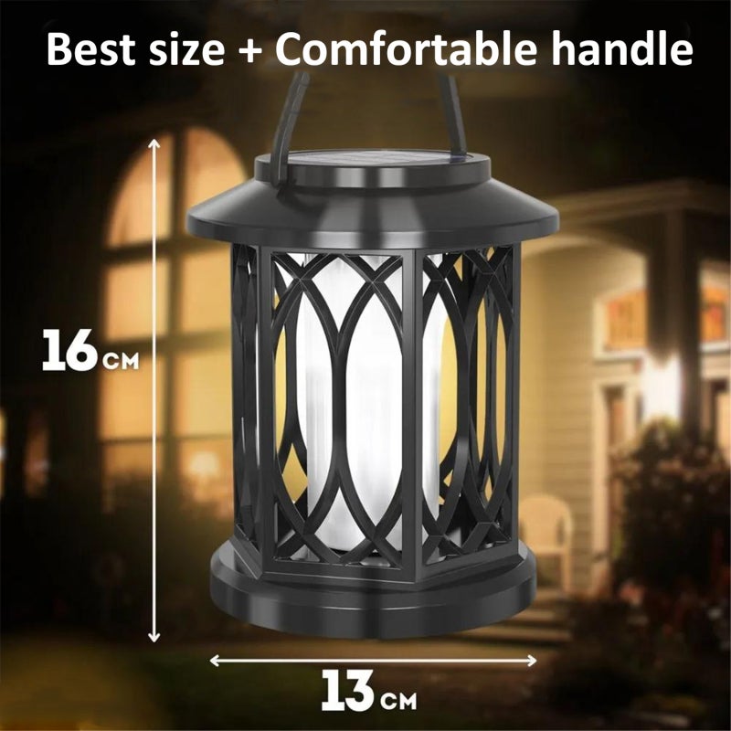 Solar-Powered Outdoor Lantern: 2PCS Black Matte Finish, IP65 Waterproof, Automatic Light Sensor - 20LED Energy-Efficient Garden Light for Outdoor Decor Night Illumination - Image 3