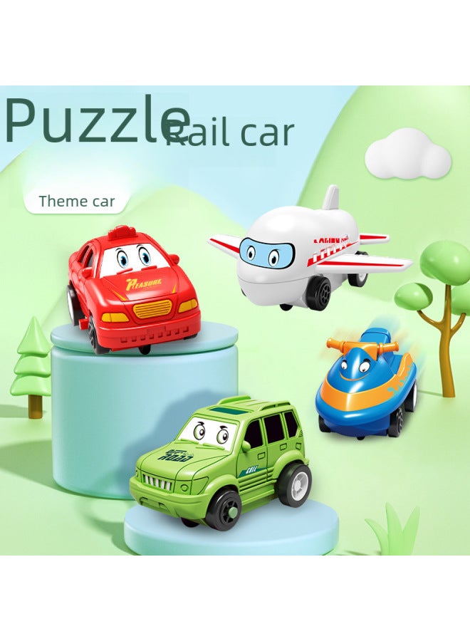 Tiktok Car Map Puzzle Diy Track Suit Electric Car Toy Mini Road Sign Educational Toy - Image 2