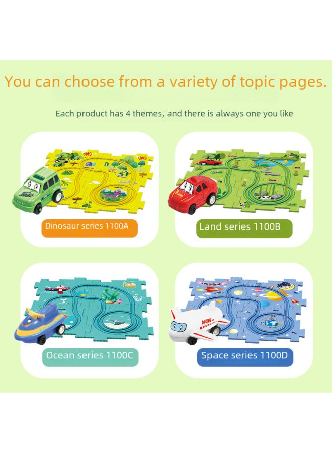 Tiktok Car Map Puzzle Diy Track Suit Electric Car Toy Mini Road Sign Educational Toy - Image 3
