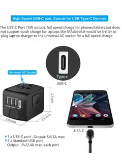 بيوينتي NEW Universal International Travel Power Adapter with High-Speed USB Ports  - Image 2