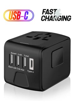 بيوينتي NEW Universal International Travel Power Adapter with High-Speed USB Ports  - Image 1
