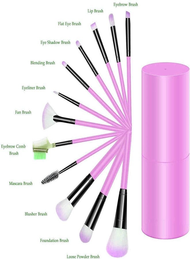 Jangra Women's & Girl's TYA 6155 Multicolor Makeup Kit with 12Pcs Pink Makeup Brushes Set and Pink Makeup Sponge Puff - Image 3
