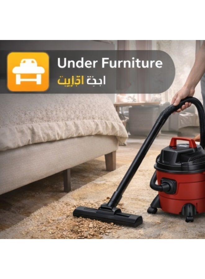 دينكس مكنسة كهربائية DENX DX2062 للتنظيف الجاف والرطب 1500 واط سعة 10 لتر مكنسة قوية لتنظيف المنزل والسيارة والمرآب - Image 3
