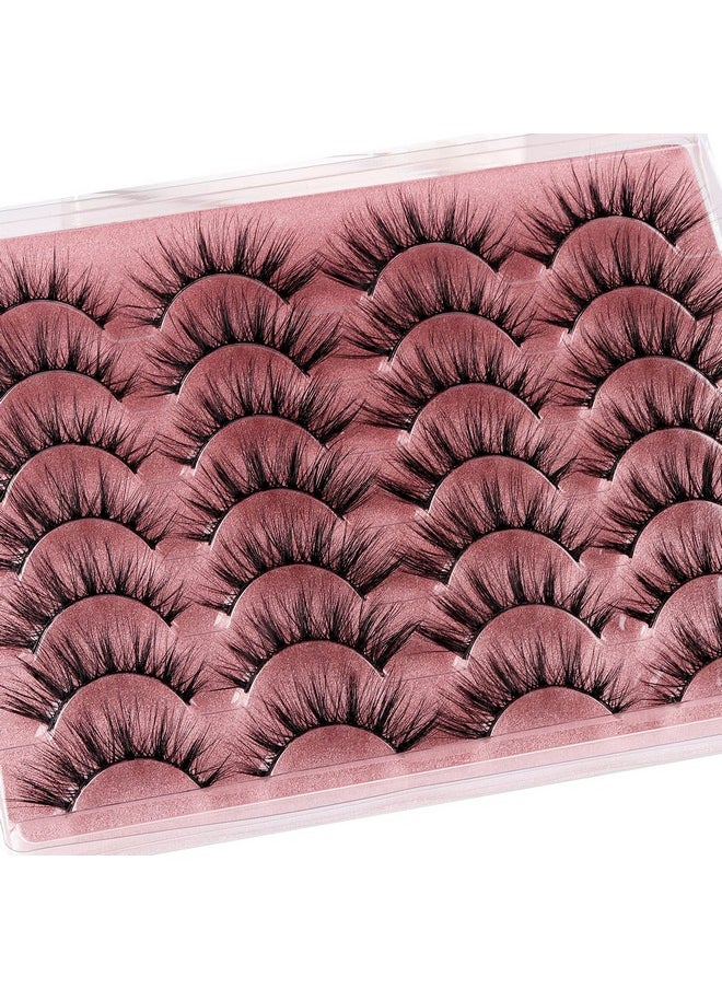 zanlufly - Elashes Wispy Lashes Natural Look Eye Lashes Cat Eye Fake Eyelashes C Curl False Lashes Fluffy Handmade Light Volume Eyelashes 14 Pairs Pack By Zanlufly - Image 1