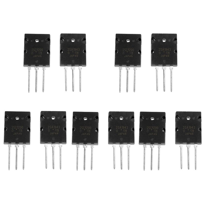 2SA1943 2SC5200 Matched Pair PNP NPN High Power Audio Amplifier Transistor 5 Pack - Image 3