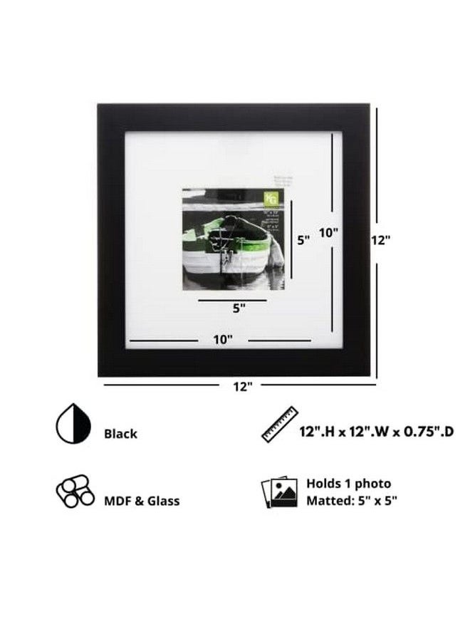 Kiera Grace Matted Classic Langford Picture Frame 10" X 10" Black  - Image 4