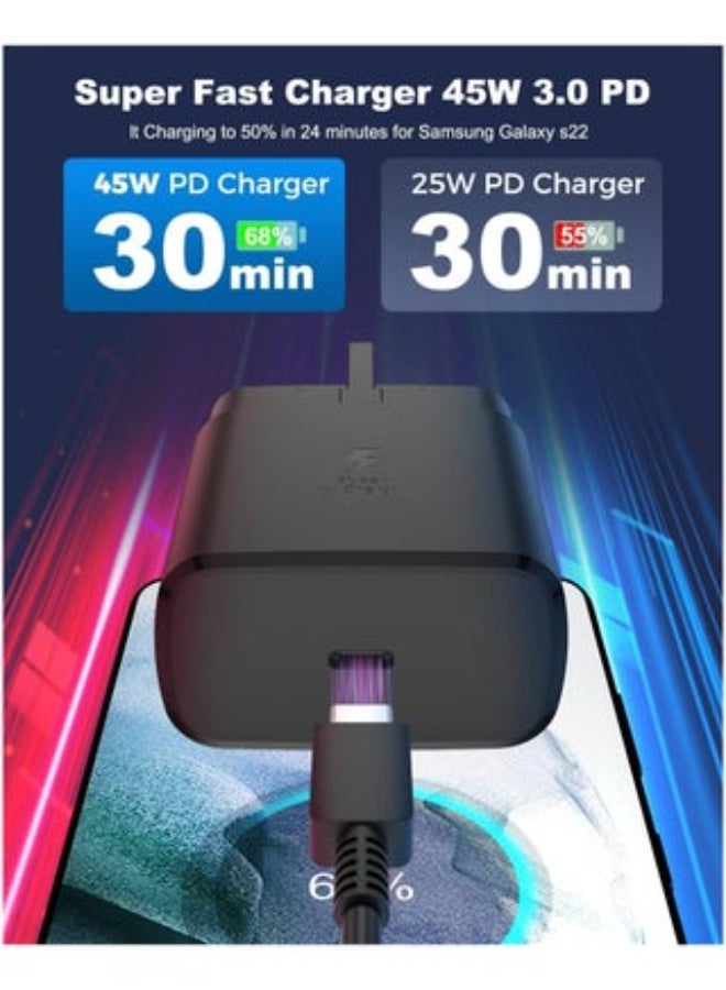 45W USB-C Super Fast Charger with 1m Type-C Cable | PD & PPS Super Fast Charging Adapter | Compatible with Samsung, Android Phones & iPhone 15 Series | USB-C Wall Charger for All C-Type Devices - Image 4
