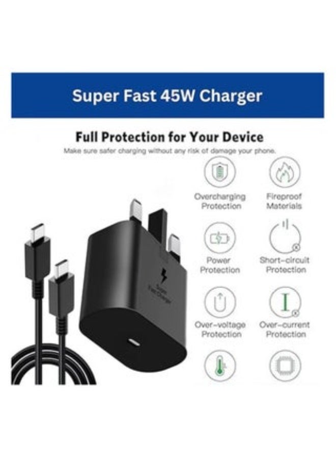 45W USB-C Super Fast Charger with 1m Type-C Cable | PD & PPS Super Fast Charging Adapter | Compatible with Samsung, Android Phones & iPhone 15 Series | USB-C Wall Charger for All C-Type Devices - Image 2