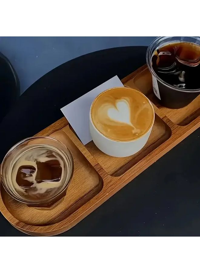 Oval Divided Dessert Plate Recycled Wood Serving Tray For Cheese Charcuterie Appetizers - Image 2