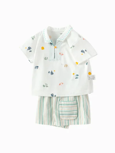 Balabala Baby boy Knit short sleeve suit