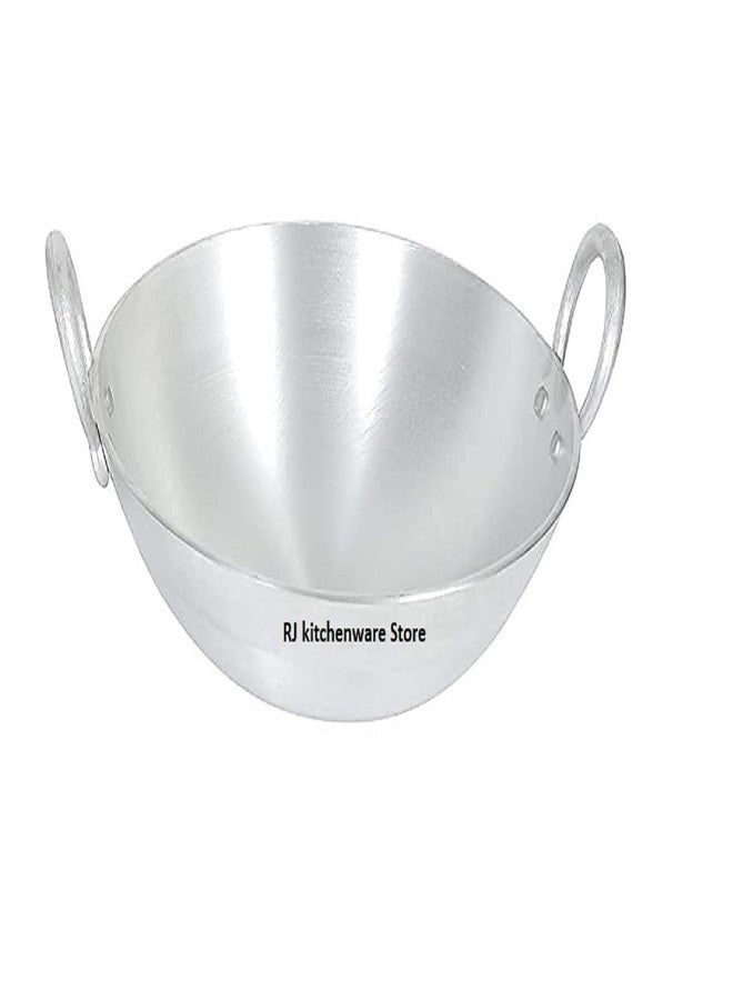 RJ kitchenware Store متجر RJ لأدوات المطبخ الألومنيوم Kadhai Deep Kadai | غير التعريفي كاداي | بدون كاداي غير لاصق | كاداي للطهي العميق كاداي | فضية الطبخ العميق (30 لتر) - Image 1