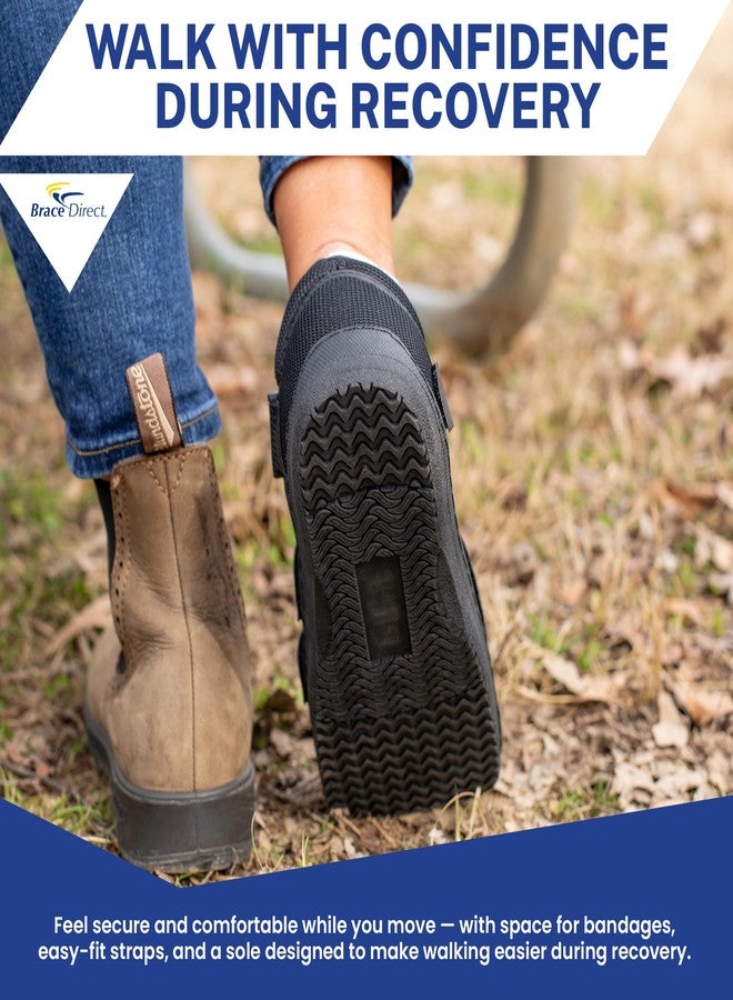 براس دايركت حذاء Brace Direct ذو المقدمة المربعة الفاخر لما بعد العمليات الجراحية - دعم تقويمي للتعافي من كسور القدم، وكسور الإجهاد، وأورام إبهام القدم، وإصبع القدم المطرقية، وقرحة القدم السكرية، والشفاء بعد العمليات الجراحية. المقاس S - رجالي 7.5-9 / نسائي - Image 4