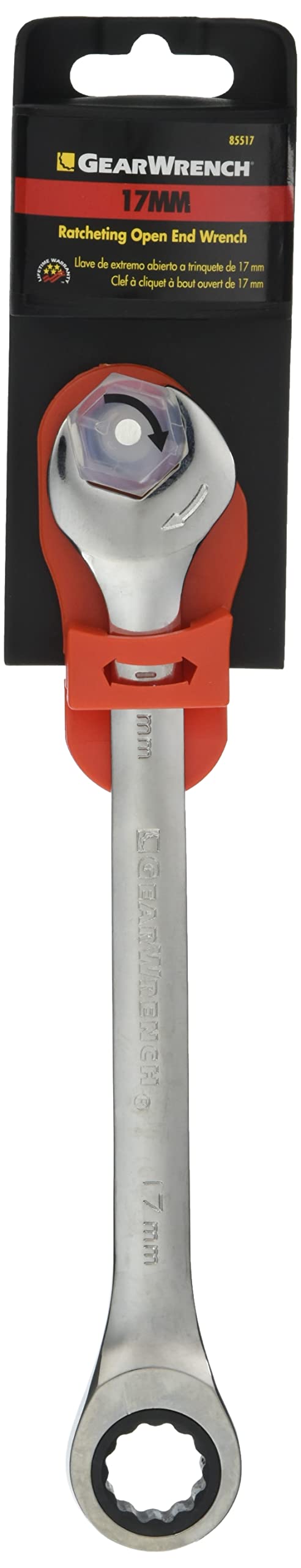 GEARWRENCH Open End Ratcheting Combination Wrench 17mm 12 Point 85517