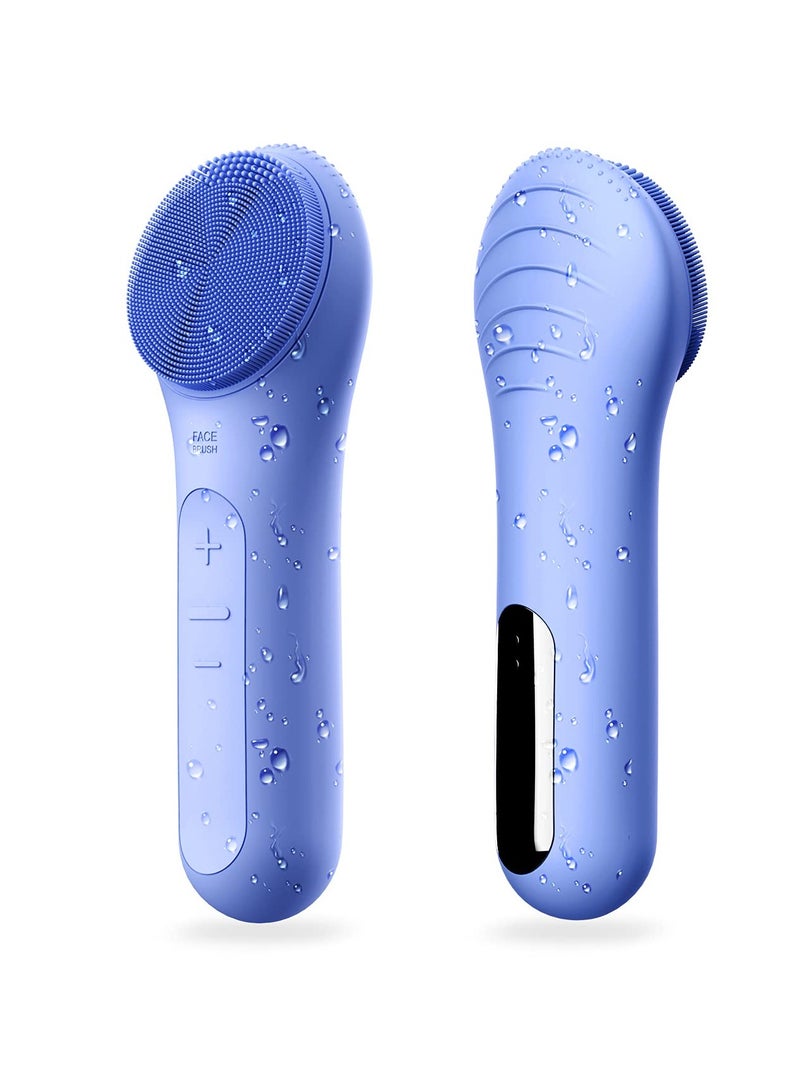 NågraCoola CLIE Facial Cleansing Brush, Waterproof and Rechargeable Face Scrub Brush for Men & Women, Cleansing, Exfoliating and Massaging, Electric Face Scrubber - Blue - Image 1