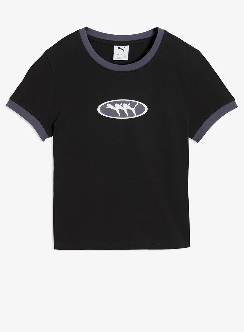 Puma PUMA Black Future Archive Slim Graphic Ringer T-Shirt for Women | Best Price UAE