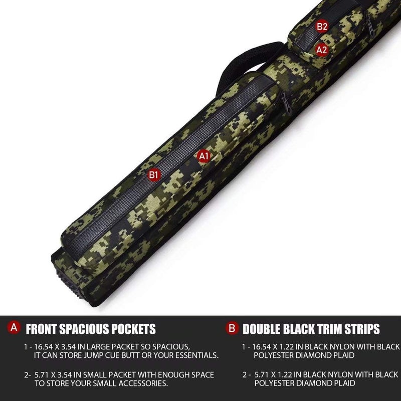 Collapsar 2X2 Pool Cue Hard Case Nylon/Leatherette Billiard Sitck Carrying Cases - Image 2