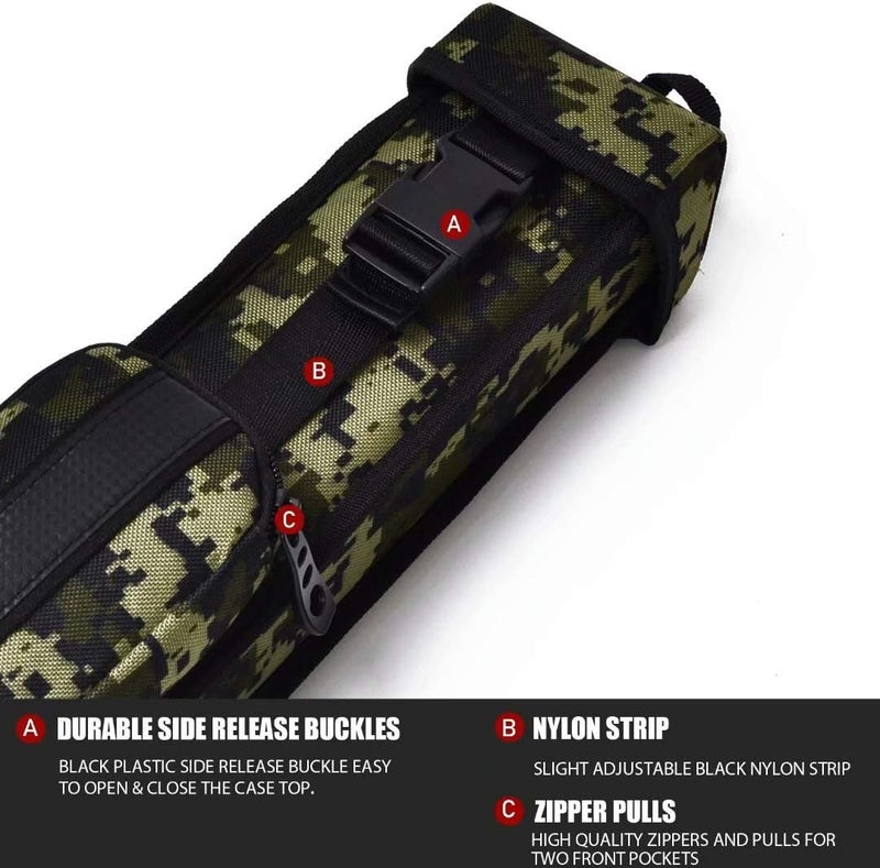 Collapsar 2X2 Pool Cue Hard Case Nylon/Leatherette Billiard Sitck Carrying Cases - Image 3