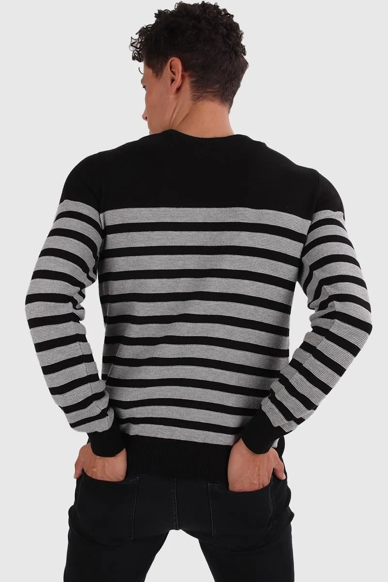 الكسندر جاردي Alexandergardi Striped Crew Neck Sweater (E20-510101)