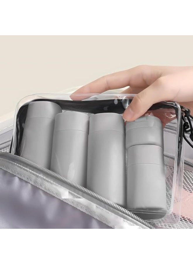Travel Dispenser Bottles for Toiletries, 5 Pack Travel Size Containers, Leak Proof Refillable Travel Accessories for Shampoo Conditioner, Portable Travel Bottles with Clear Toiletry Bag - Image 5