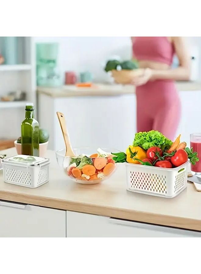 3 Piece Clear Plastic Food Storage Containers With Lids Fresh Keeping Multipurpose Kitchen Essential - Image 5