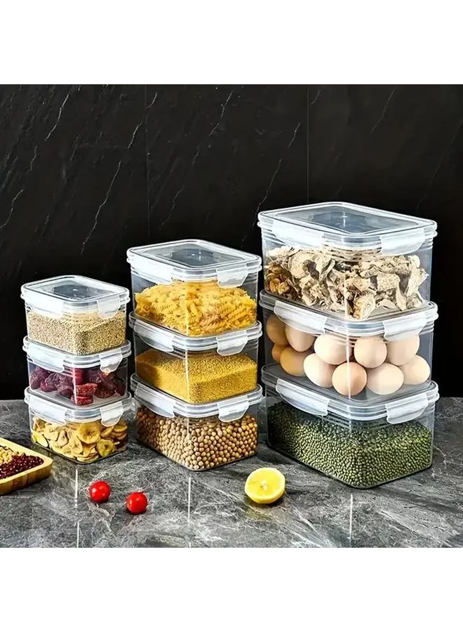 3 Piece Clear Plastic Food Storage Containers With Lids Fresh Keeping Multipurpose Kitchen Essential - Image 3