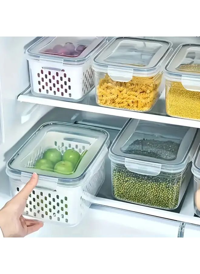 3 Piece Clear Plastic Food Storage Containers With Lids Fresh Keeping Multipurpose Kitchen Essential - Image 4